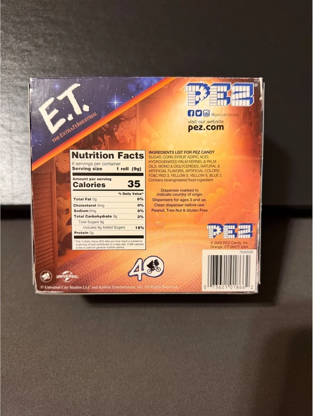 PEZ Candy Dispenser E.T. 40th Anniversary Gift Set Extraterrestrial New In Box